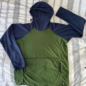 Men's Melanzana Micro Grid Hoodie Blue/Green